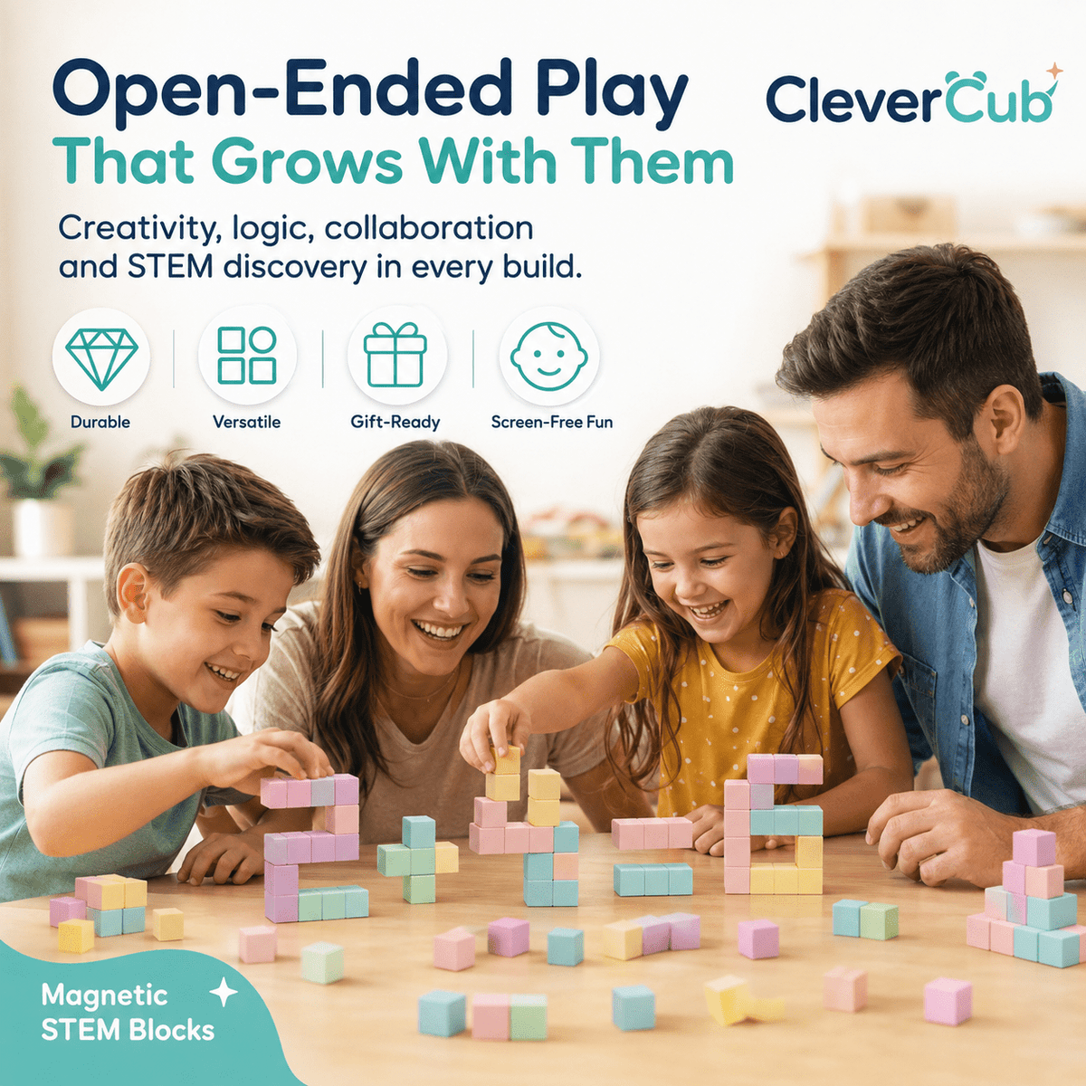 SnapBlocks™ Magnetic Cubes for STEM Learning - CleverCub