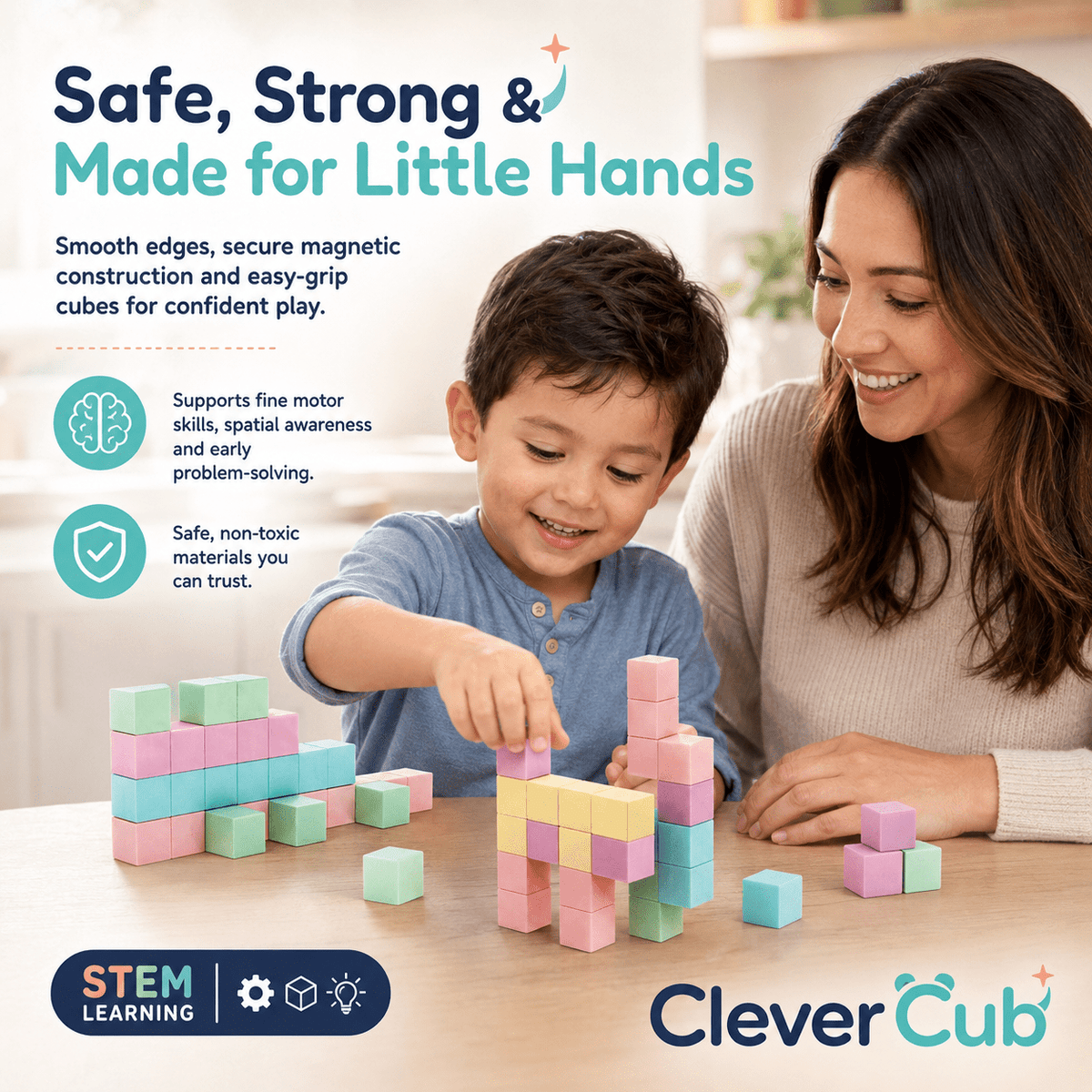 SnapBlocks™ Magnetic Cubes for STEM Learning - CleverCub
