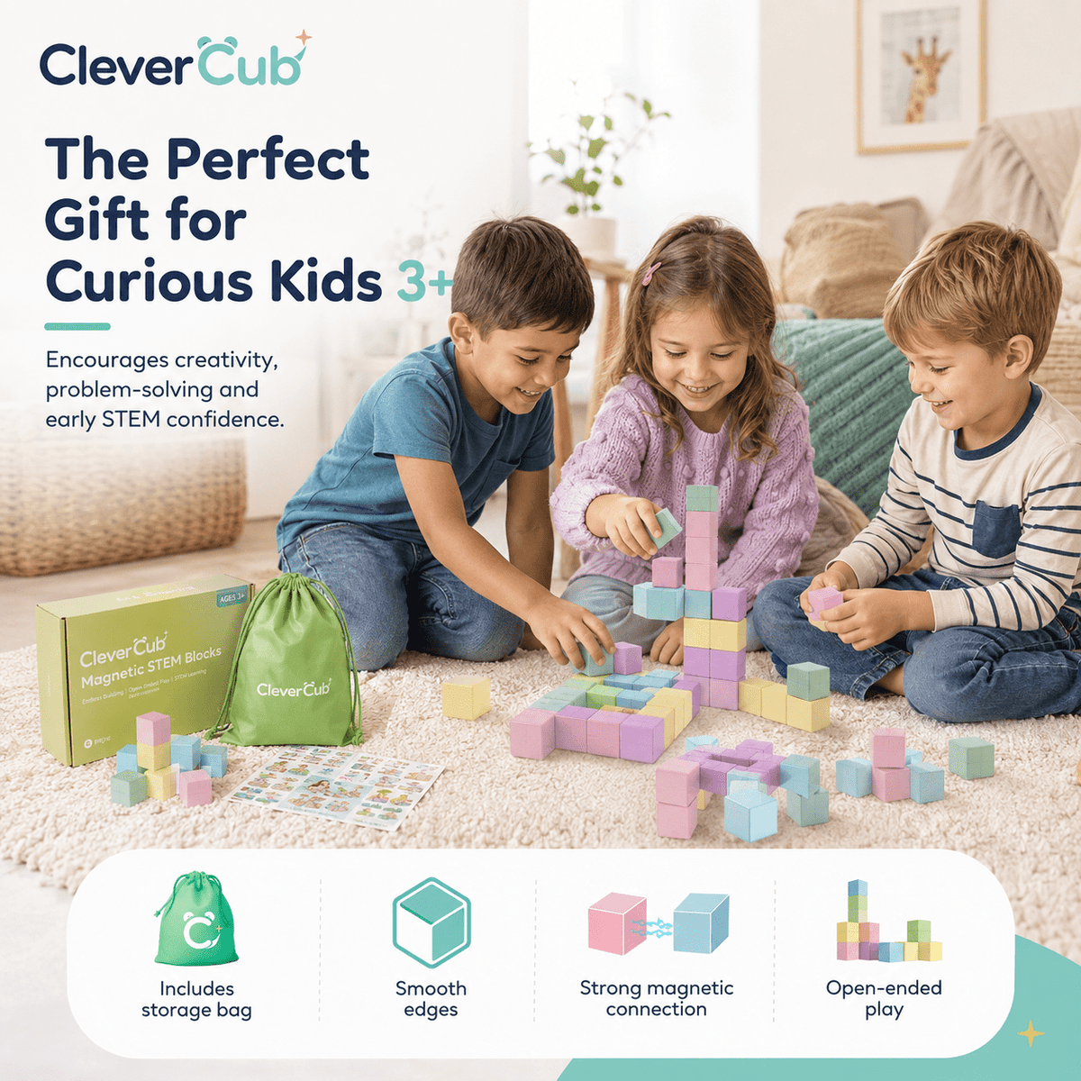 SnapBlocks™ Magnetic Cubes for STEM Learning - CleverCub