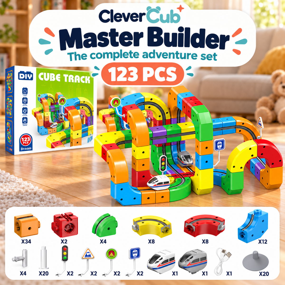 ZoomTrack™ Magnetic Train - CleverCub